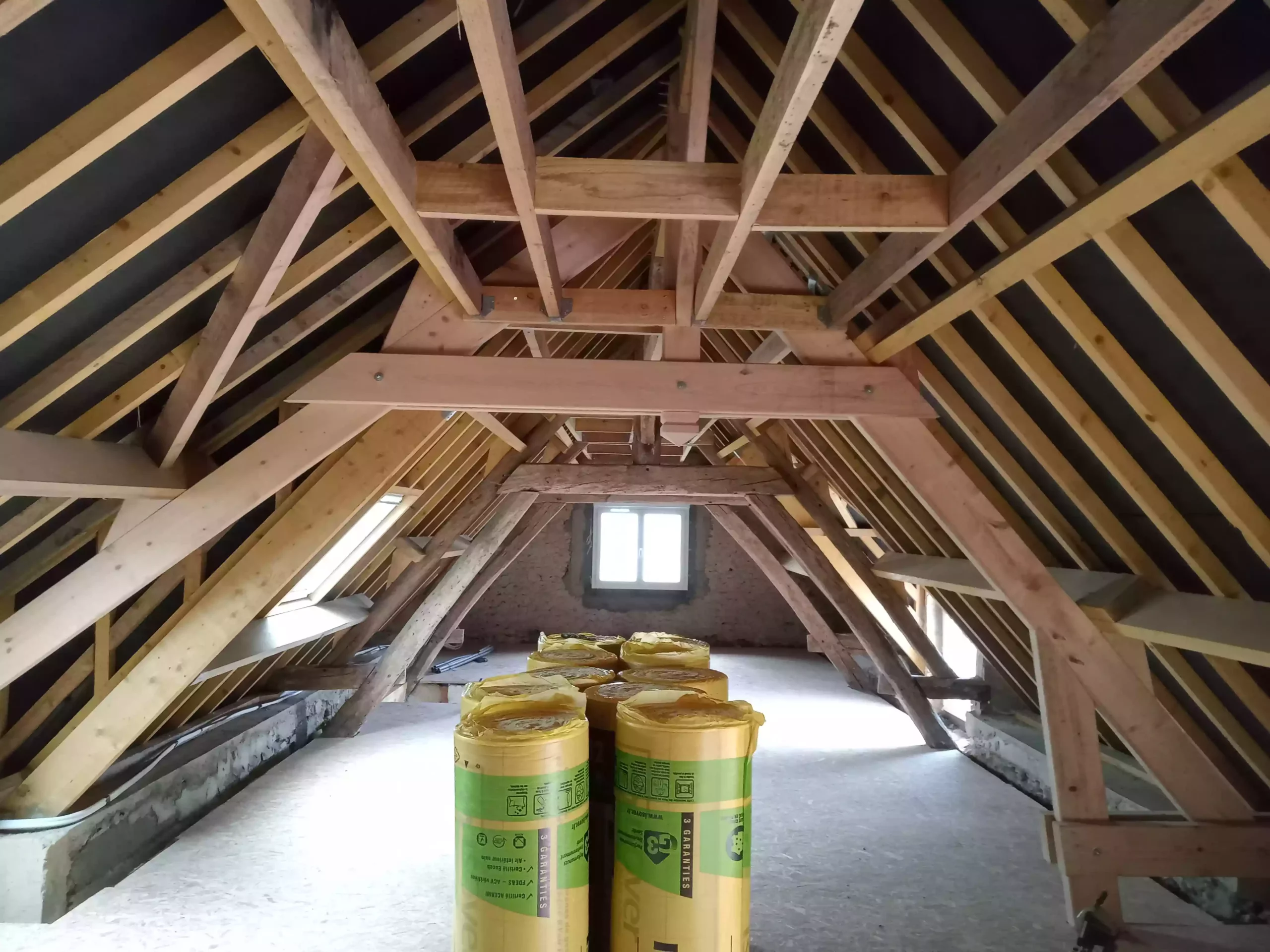 Am&eacute;nagement de combles avant isolation - Chantier David Veaudecranne - Plaquiste Bouloire