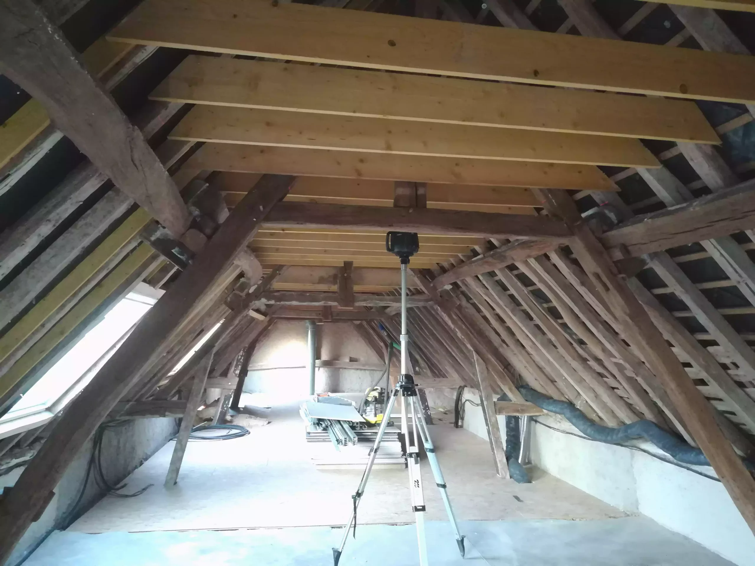 Aménagement de combles avant travaux - Chantier David Veaudecranne - Plaquiste Bouloire