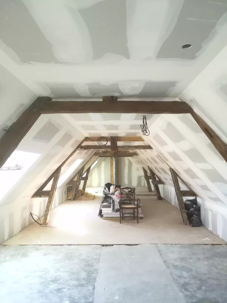 Aménagement de combles après travaux - Chantier David Veaudecranne - Plaquiste Bouloire