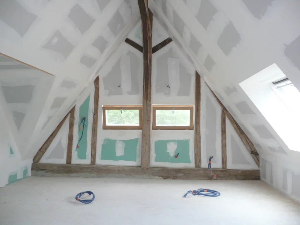 Aménagement de combles après travaux - Chantier David Veaudecranne - Plaquiste Bouloire